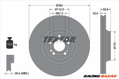 TEXTAR 92306005 - féktárcsa MERCEDES-BENZ