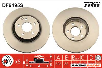 TRW DF6195S - féktárcsa MERCEDES-BENZ MERCEDES-BENZ (BBDC)
