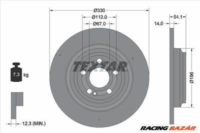 TEXTAR 92306905 - féktárcsa MERCEDES-BENZ