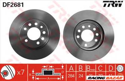 TRW DF2681 - féktárcsa OPEL SAAB VAUXHALL