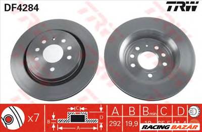 TRW DF4284 - féktárcsa CADILLAC CHEVROLET FIAT HOLDEN OPEL SAAB VAUXHALL