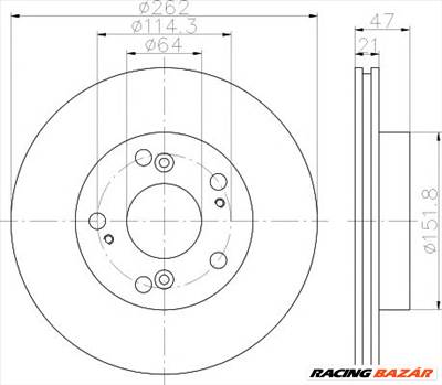 TEXTAR 92175803 - féktárcsa ACURA HONDA