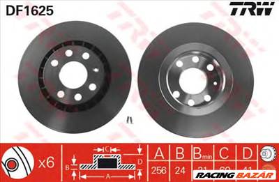 TRW DF1625 - féktárcsa CHEVROLET DAEWOO LOTUS OPEL VAUXHALL ZAZ