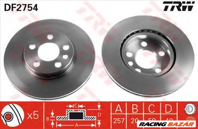 TRW DF2754 - féktárcsa CITROËN FIAT PEUGEOT
