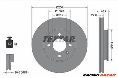 TEXTAR 92304603 - féktárcsa HYUNDAI KIA KIA (DYK)