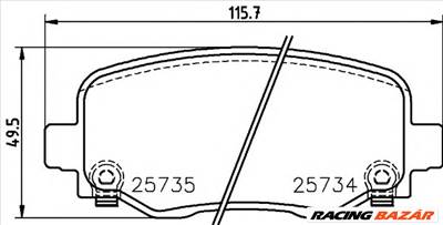 TEXTAR 2573401 - fékbetét CHRYSLER JEEP JEEP (GAC FCA)