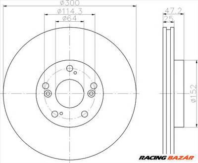 TEXTAR 92125000 - féktárcsa ACURA HONDA HONDA (DONGFENG)