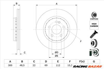 BOSCH 0 986 479 H50 - féktárcsa MERCEDES-BENZ