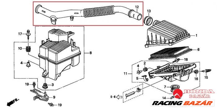 HONDA CIVIC LÉGTERELŐCSŐ, GYÁRI BONTOTT 17242-P2A-901 2. kép
