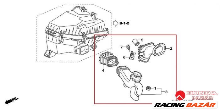 HONDA CIVIC LÉGTERELŐ CSŐ, GYÁRI BONTOTT 17253-RSR-E00 3. kép