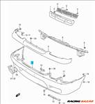 Suzuki Swift 1997-2003 első-alsó lökhárító (fekete, "kocka" ködlámpás) 71712-80EA0