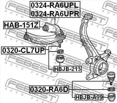 FEBEST HAB-151Z - Lengőkar szilent ACURA HONDA HONDA (GAC)