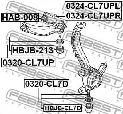 FEBEST HAB-008 - Lengőkar szilent ACURA HONDA HONDA (GAC)