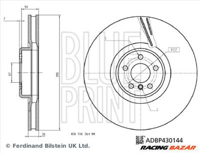 BLUE PRINT ADBP430144 - féktárcsa BMW