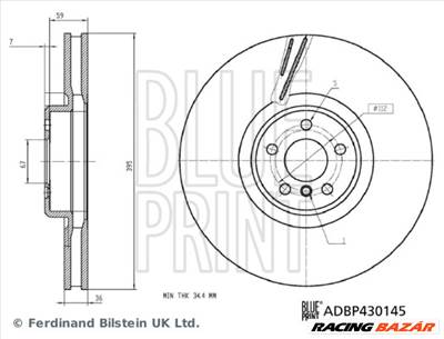 BLUE PRINT ADBP430145 - féktárcsa BMW