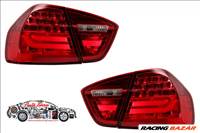 LED-es fényszórók BMW 3-as sorozatú E90 (2005-2008) LED-es  LCI Design Red / Smoke