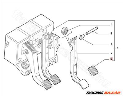 Fékpedál gumi CITROËN JUMPER III (06-) - FIAT eredeti 71747697