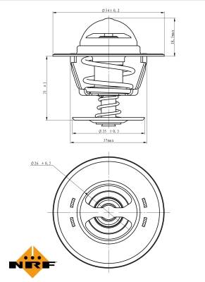 NRF 725213 - termosztát, hűtőfolyadék SEAT VW