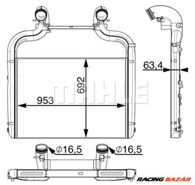 MAHLE CI 36 000P - töltőlevegő-hűtő DAF