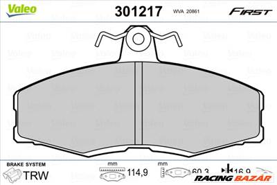 VALEO 301217 - fékbetét FORD SKODA VW