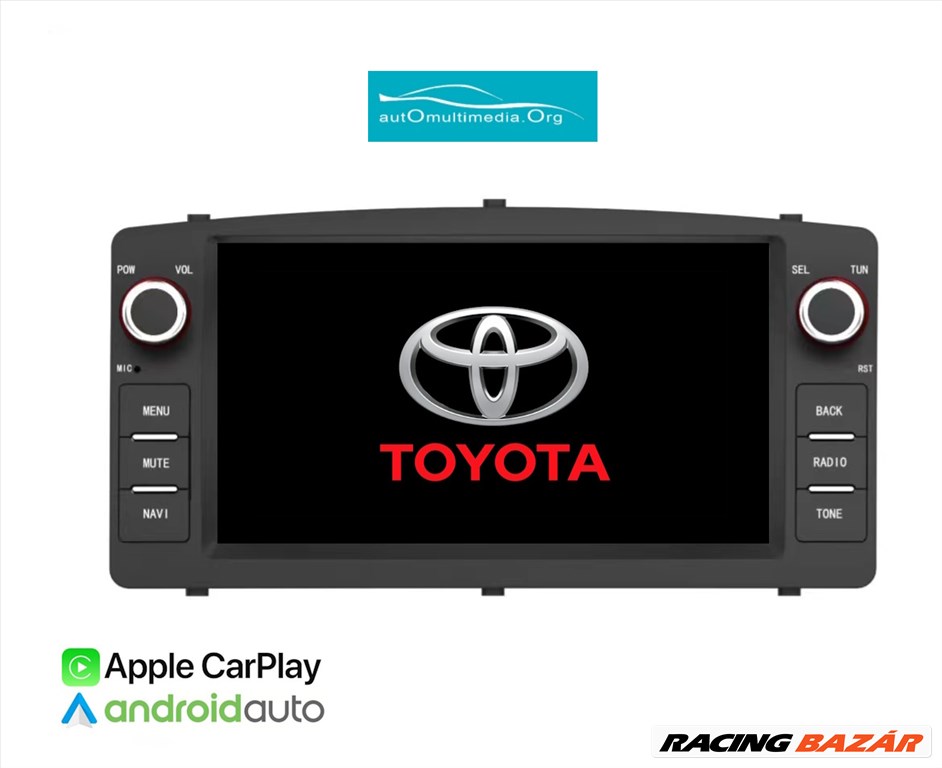 Toyota Corolla E120 Android Multimédia CarPlay GPS Rádió Tolatókamerával 1. kép