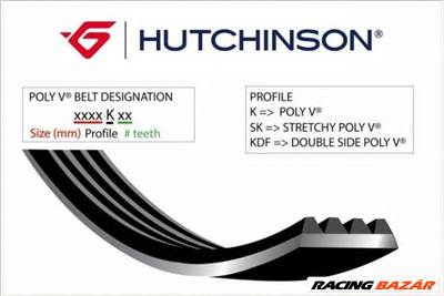 HUTCHINSON 1220 K 5 - hosszbordás szíj MITSUBISHI PEUGEOT SEAT SKODA SMART TOYOTA VW