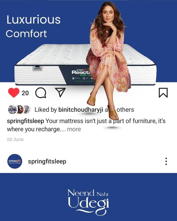 Warning: Springfit mattresses may cause extreme relaxation and main character energy. #SleepLikeAStar

#Springfit #SpringfitMattress #PremiumMattress #Mattress #NeendNahiUdegi