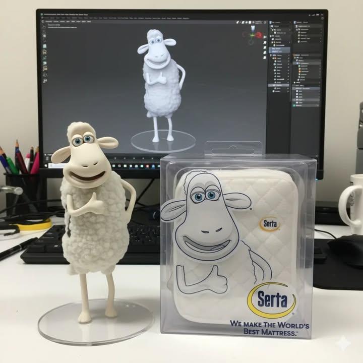 From bedtime mascot to collectible action figure - our Serta Sheep is trending in 3D.✨

#nanobanana #sertaindia #sertamattress #sertasheep #3dfigure #aifigure #3Dmodel #Googlegemini #gemini #AIart #trend #luxurymattress #sertasleep #zbrush