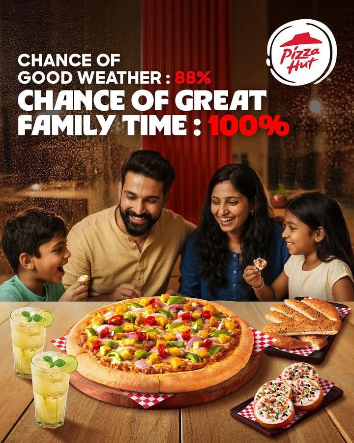 Good weather, good pizza and good times are better with family!

#PizzaHut #PizzaLovers #RainyDay