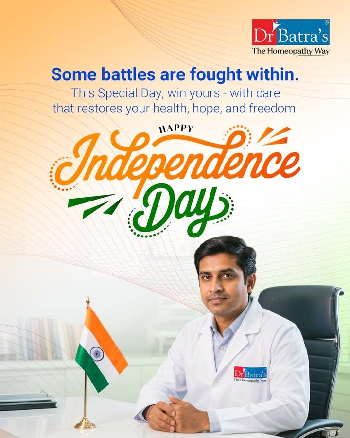 Some battles never make the headlines, they’re fought quietly, every single day.
Against doubts. Against insecurities. Against the mirror.

This Independence Day, choose to set yourself free from the worries that hold you back.With the right care, you can reclaim not just your hair, but your health, hope, and confidence. 💚

Special Independence Day Offer valid only on 15th August

📍Visit your nearest Dr Batra’s® clinic
📞 Call: 91671 91671
🌐 www.drbatras.com

Because true freedom begins when you feel whole again.


.
.
#DrBatras #DrBatrasHealthcare #HairFallAwareness #IndependenceDayOffer #FreedomFromHairFall #NaturalHealing #HealthyHairIndia #HomeopathyForHair #DrBatrasCare #Topical #Wishing #Celebrating #HappyIndependenceDay2025