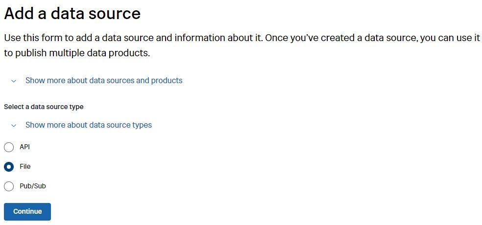 Create a file data source - Rail Data Marketplace