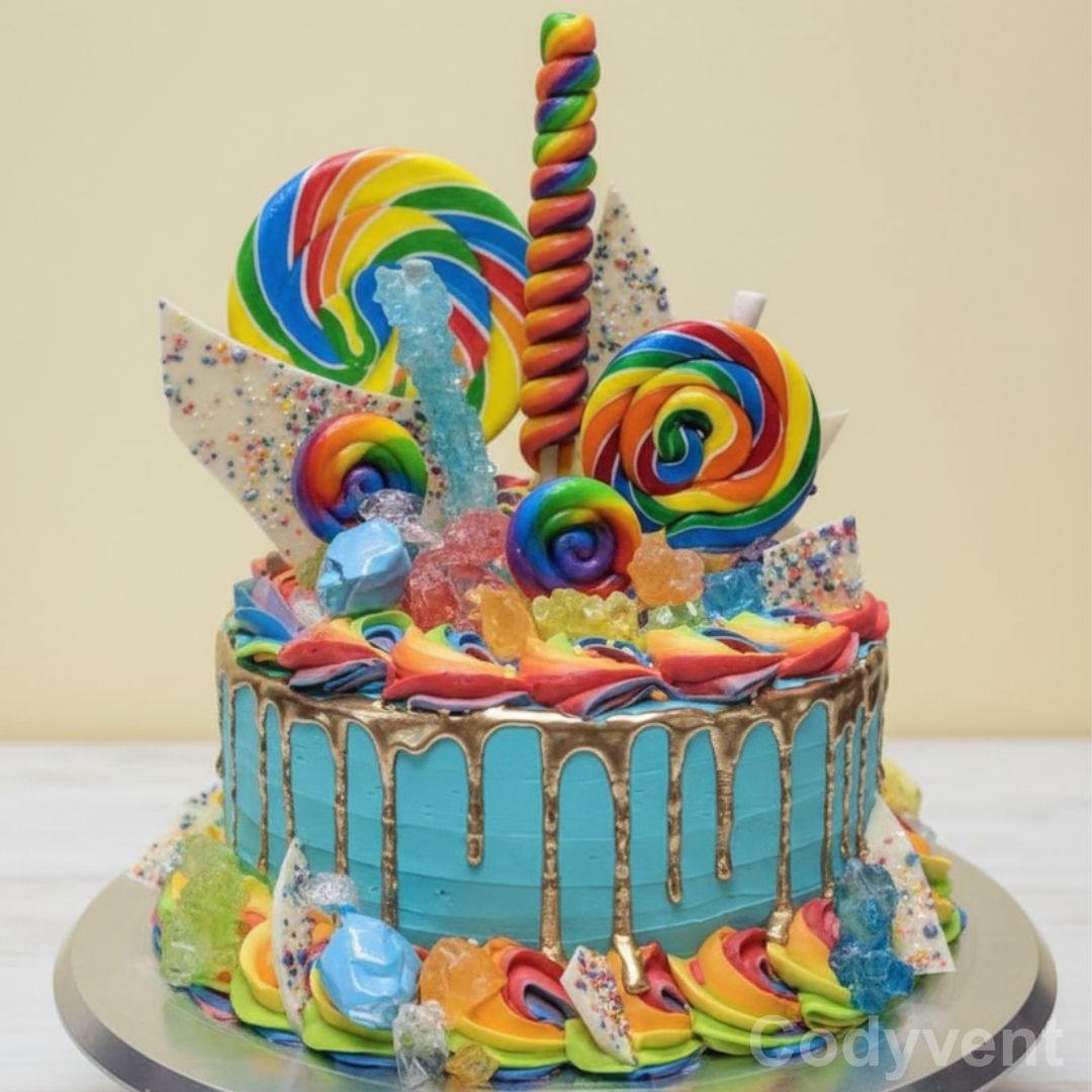 Signature Rainbow Candy Cake – 2 Pounds – Bright & Whimsical Delight