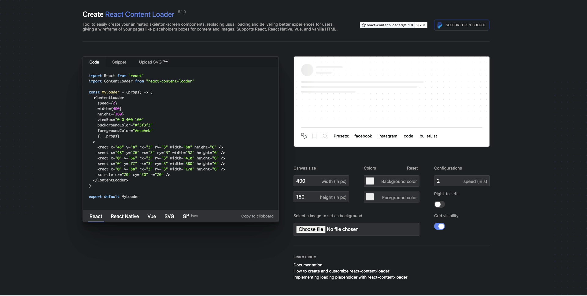 React Content Loader