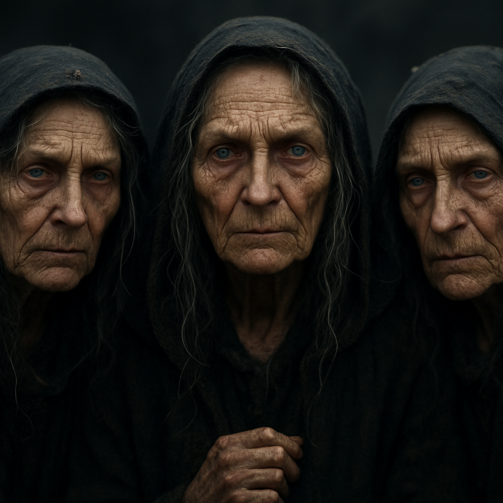 The Three Witches from Macbeth — AI character portrait