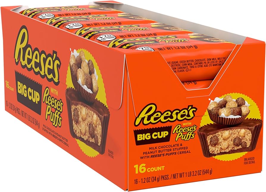 STUFFED WITH PUFFS CEREAL Big Cup Milk Chocolate Peanut Butter