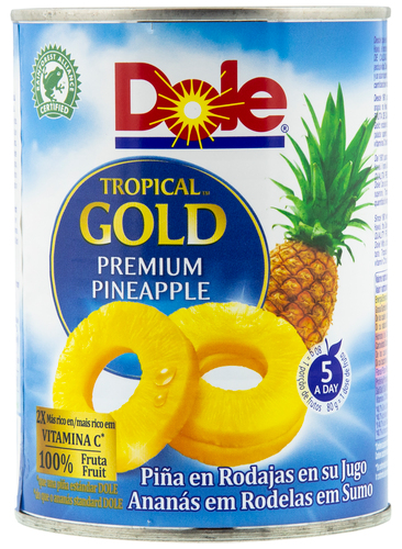 DOLE Piña Tropical Gold En Su Jugo Lata 567g