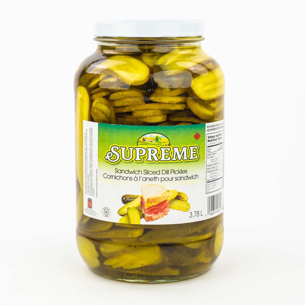 Supreme Hamburger Sliced Dill Pickles