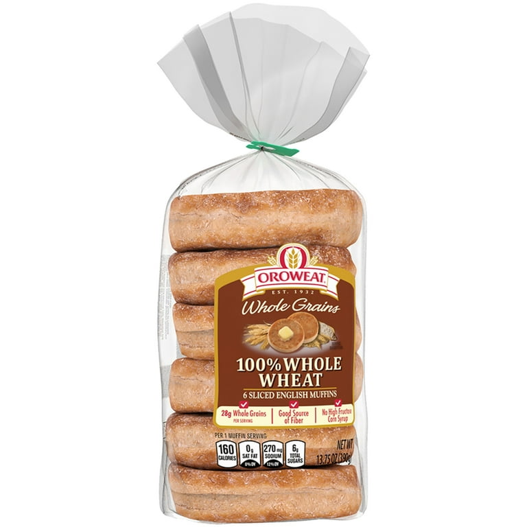 100 % Whole Wheat English Muffins