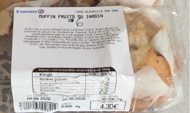 Muffin Fruits Du Jardin X6