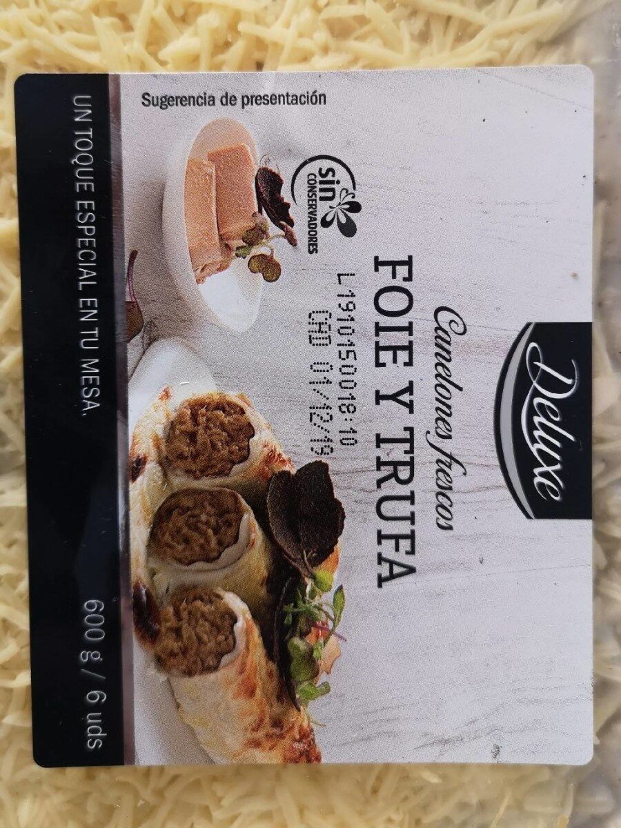 Canelones Frescos Foie Y Trufa