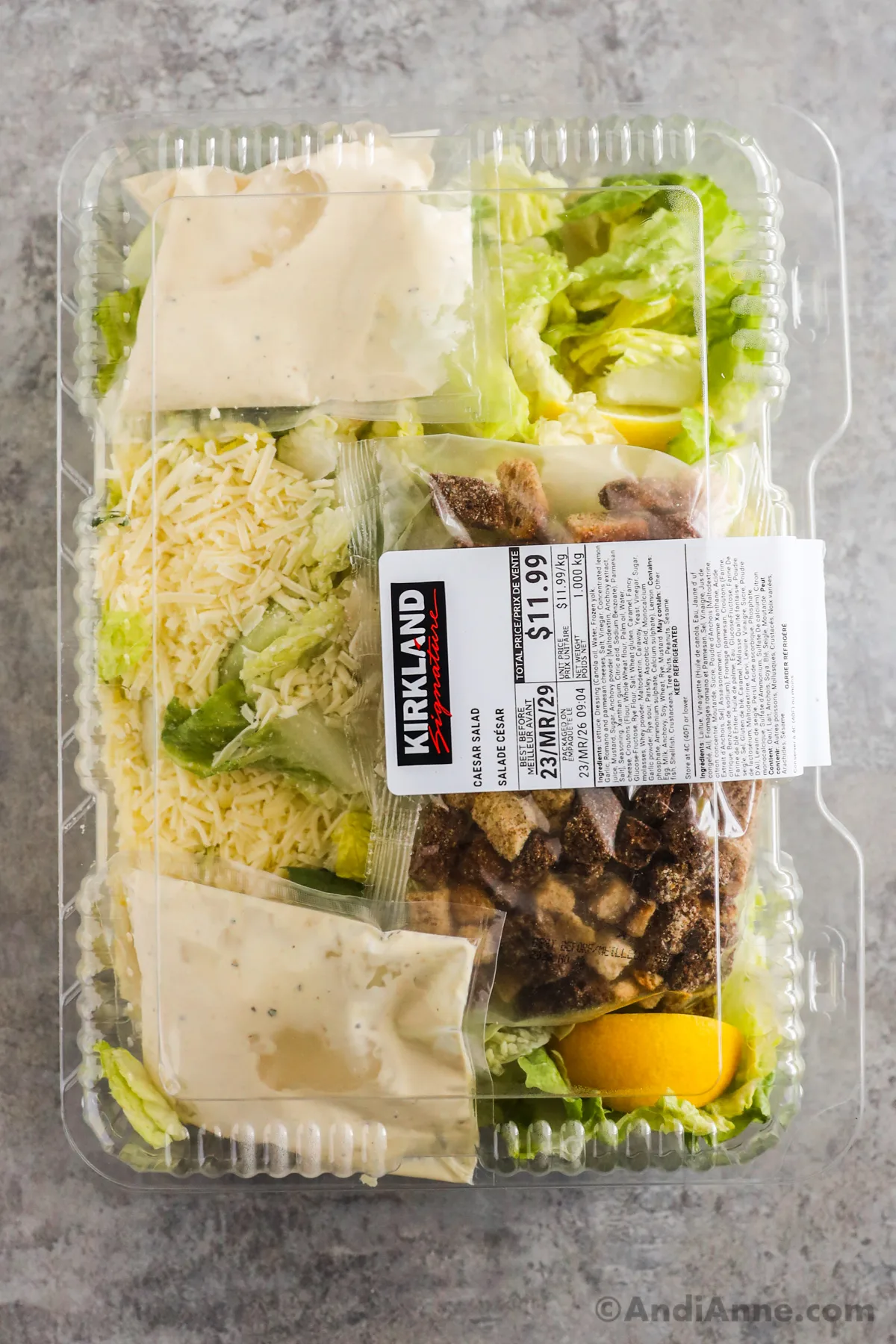 Costco Caesar Salads W/ Dressing Croutons Lemons
