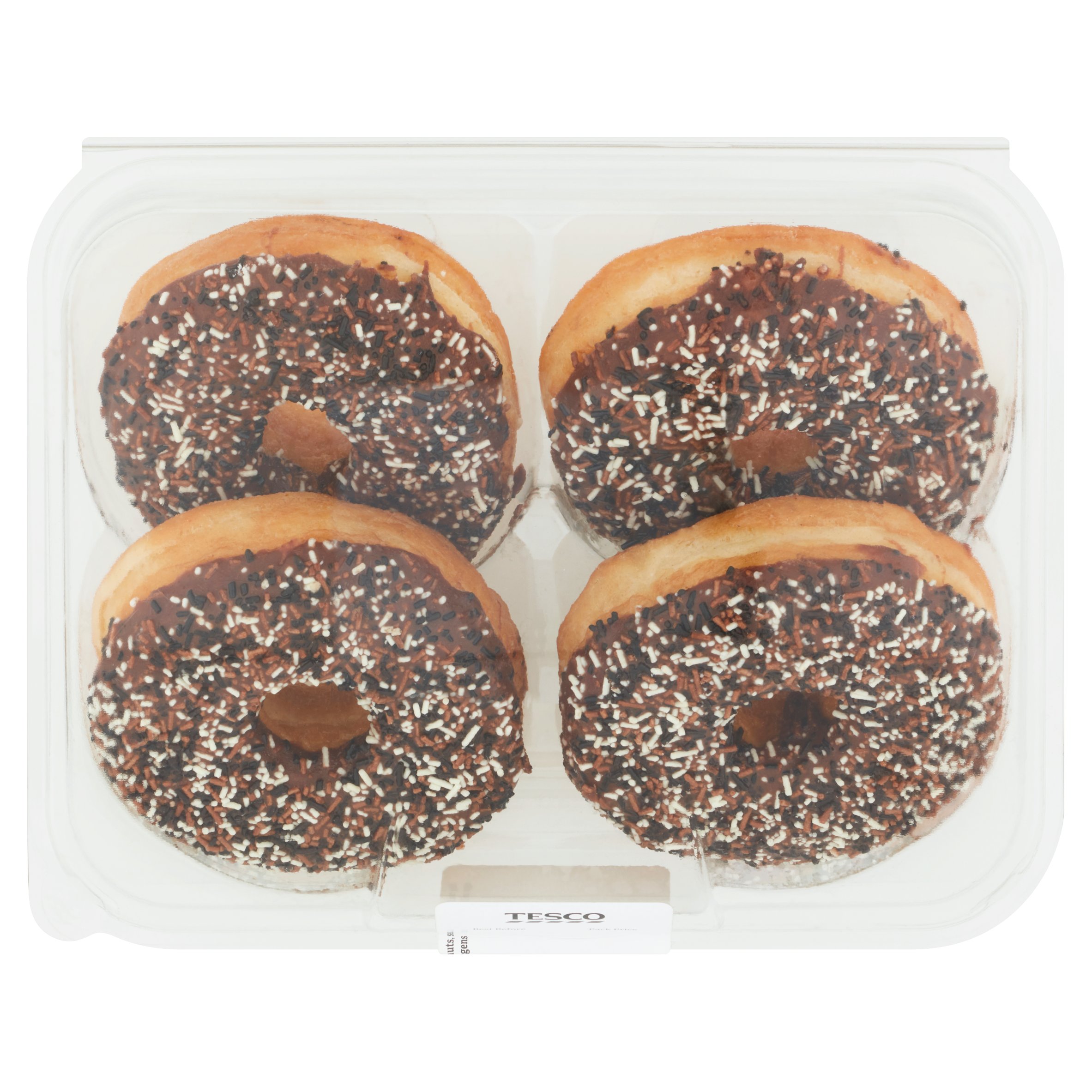 4 Chocolate Ring Donuts