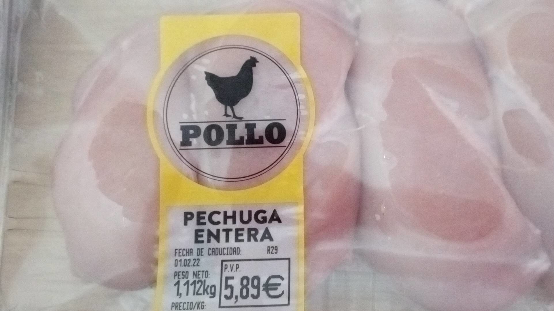 Pechuga De Pollo Entera', 'brand': 'mercadona