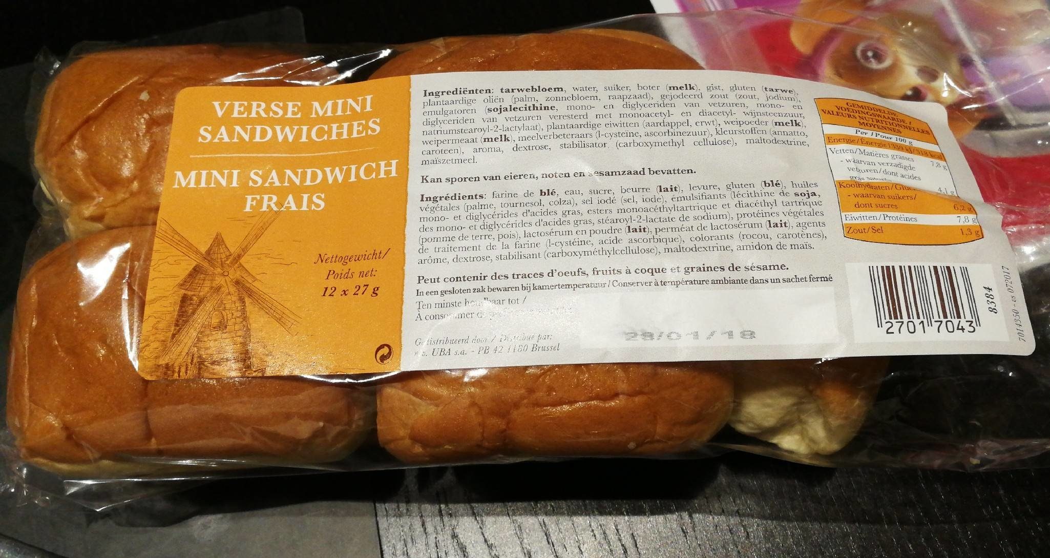 Mini Sandwich Frais 12*27 Gr