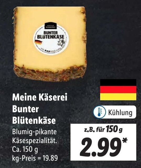 Bunter Blütenkäse Schnittkäse