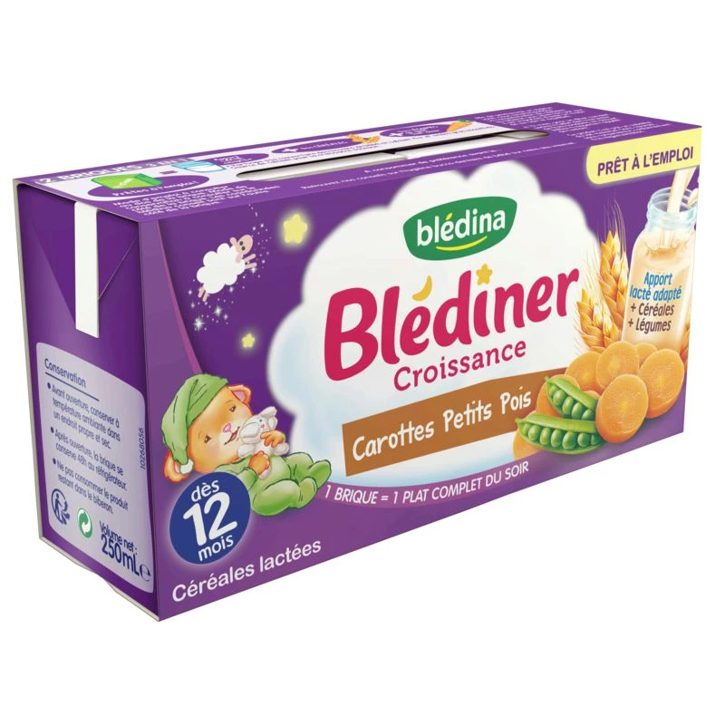 Bledina Blediner Carotte Petit Pois 2X25Cl