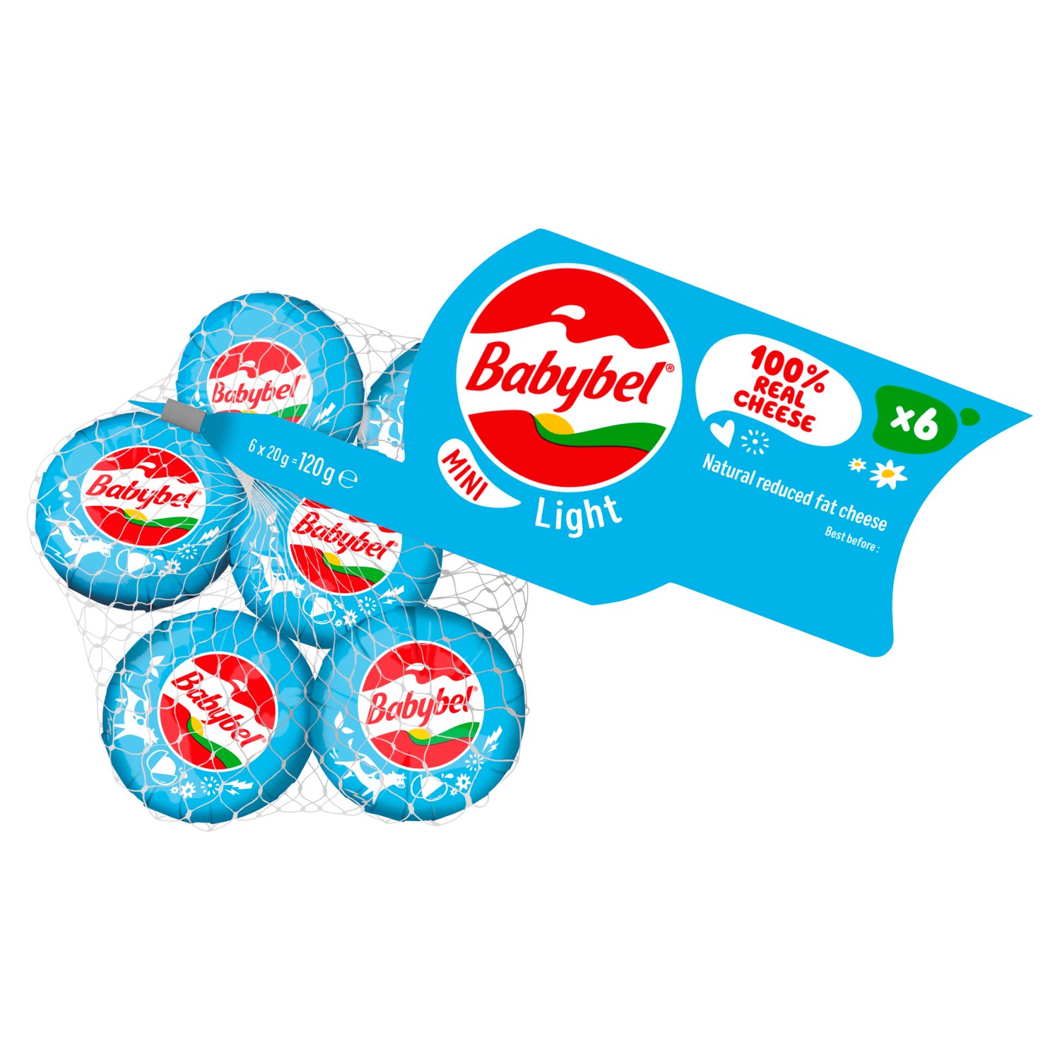 Light Reduced Fat Natural Cheese Snacks 6 X (120g)