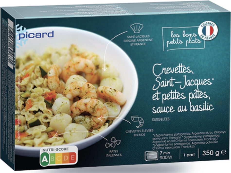 Crevettes, St Jacques, Et Petites Pâtes, Sauce Au Basilic
