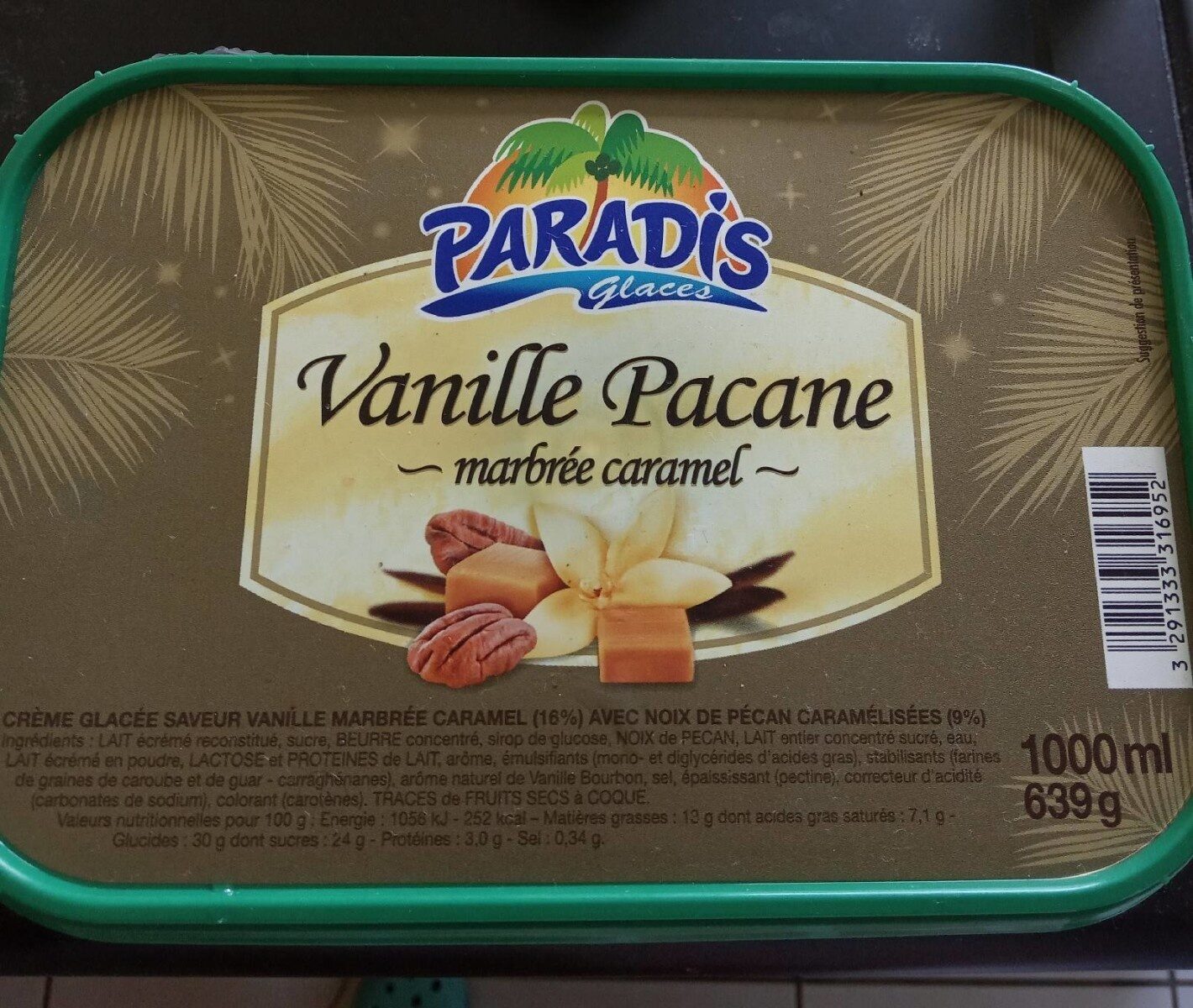 Paradis Glaces Vanille Pacane Marbrée Caramel