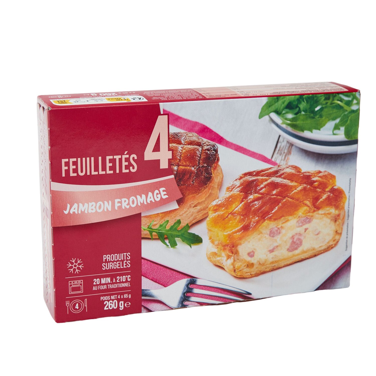 4 Feuilletés Jambon Fromage, Surgelés